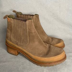 El Naturalista Womens Kentia Heeled Boot Shoes Taupe / Beige‎ EU 41/ US 10